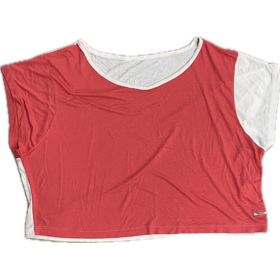 BLUSA TRINYS CROPPED TOP -ROSA/BRANCO